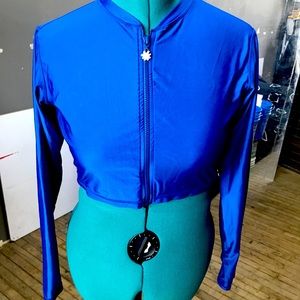 Royal blue crop rash guard